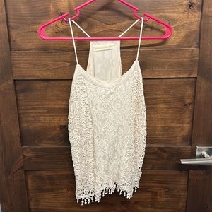 Cream lacy tank, size small